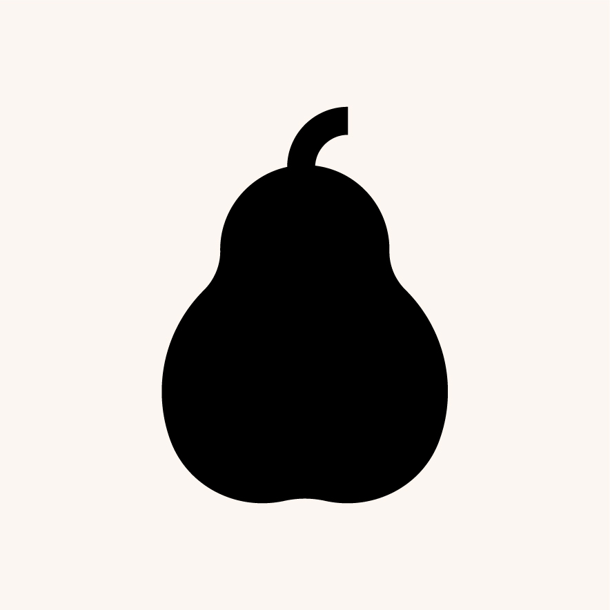 Pear icon — On beige
