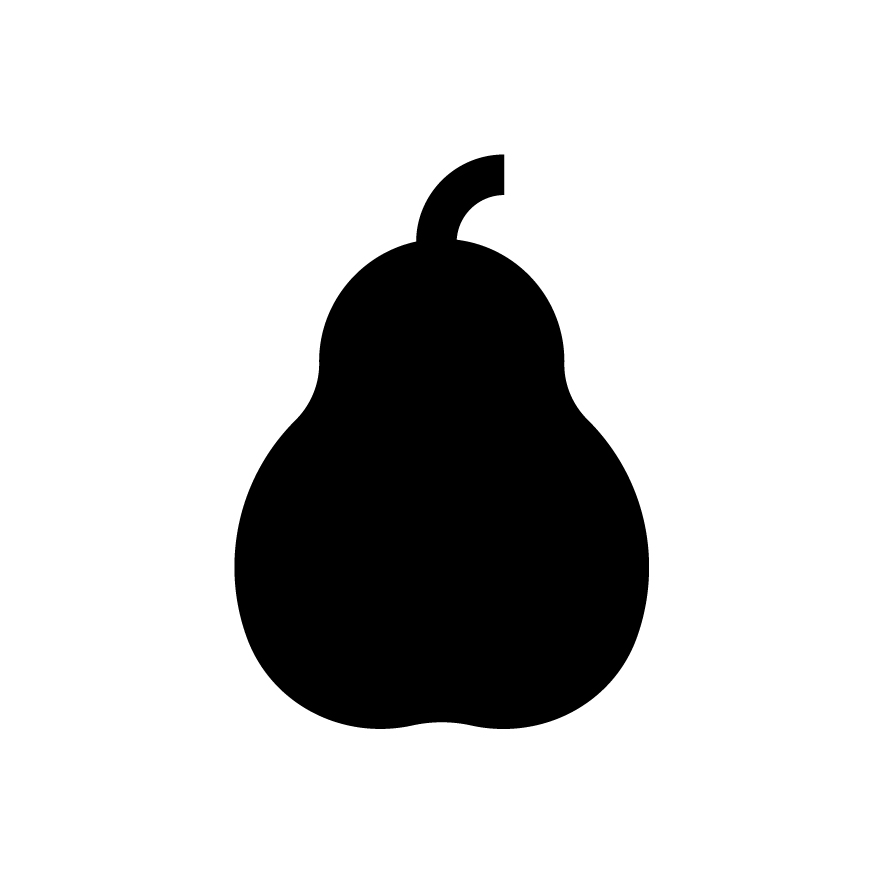 Pear icon — Black on white
