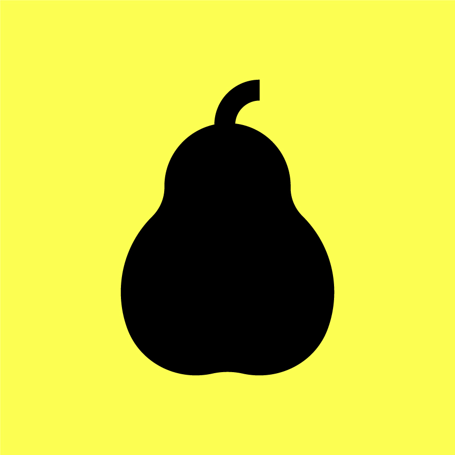 Pear icon — On bright yellow