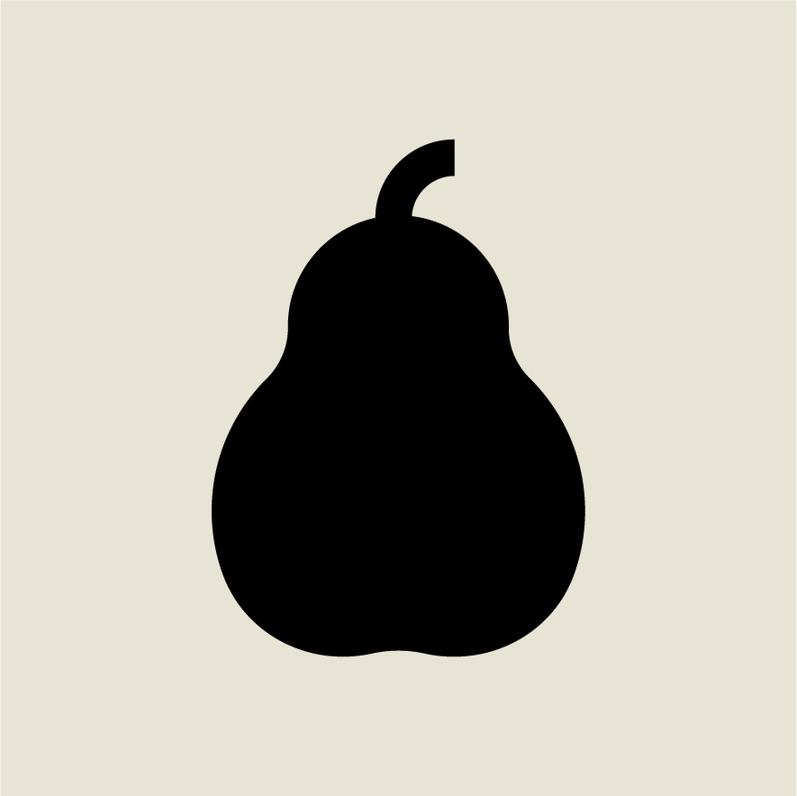 Pear icon — On dark beige
