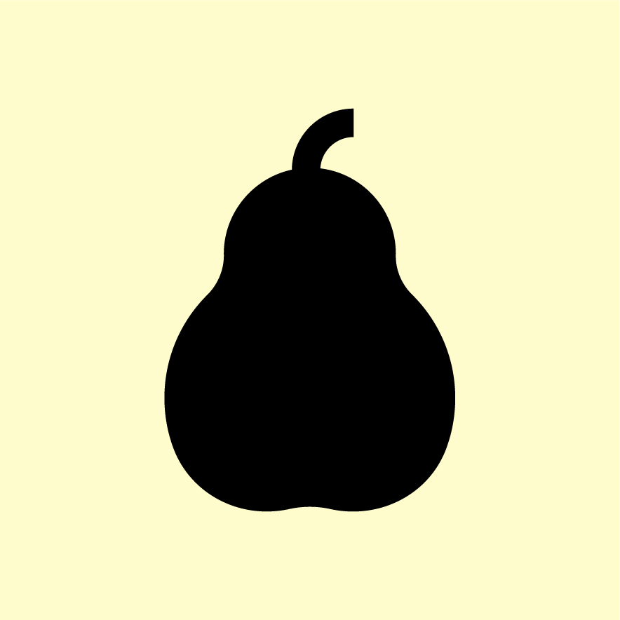 Pear icon — On light yellow