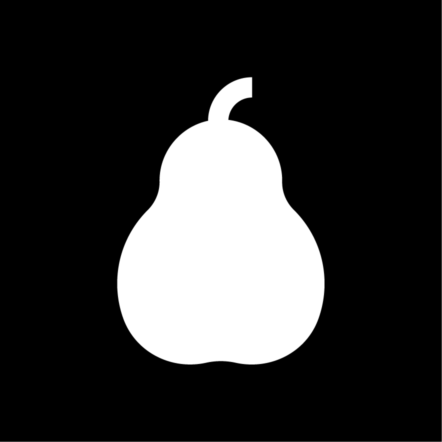 Pear icon — White on black