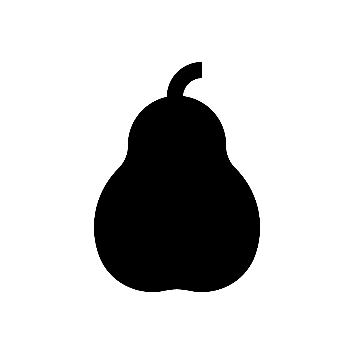 Pear icon, black