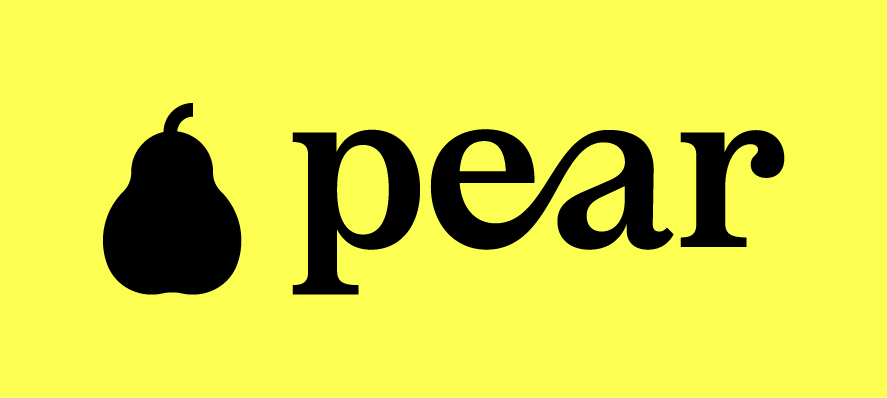 Pear logo — On bright yellow