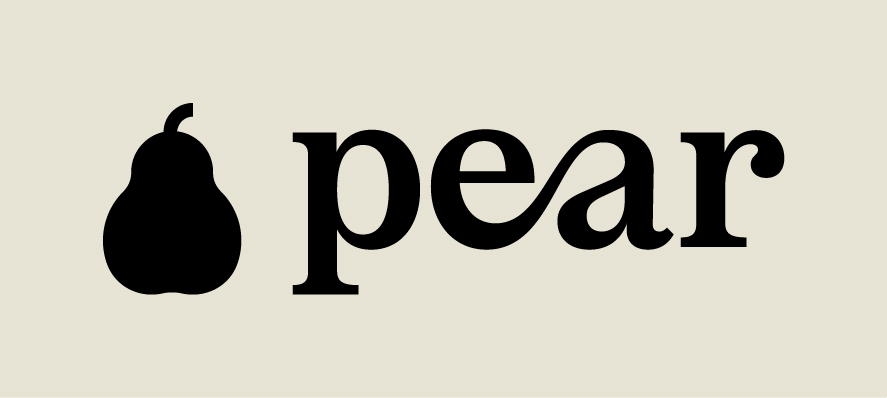 Pear logo — On dark beige