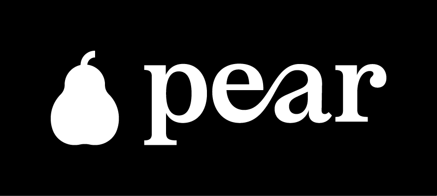 Pear logo — White on black