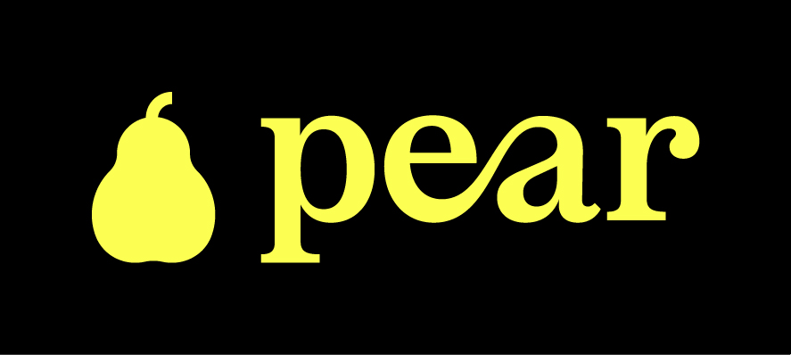 Pear logo — Yellow on black